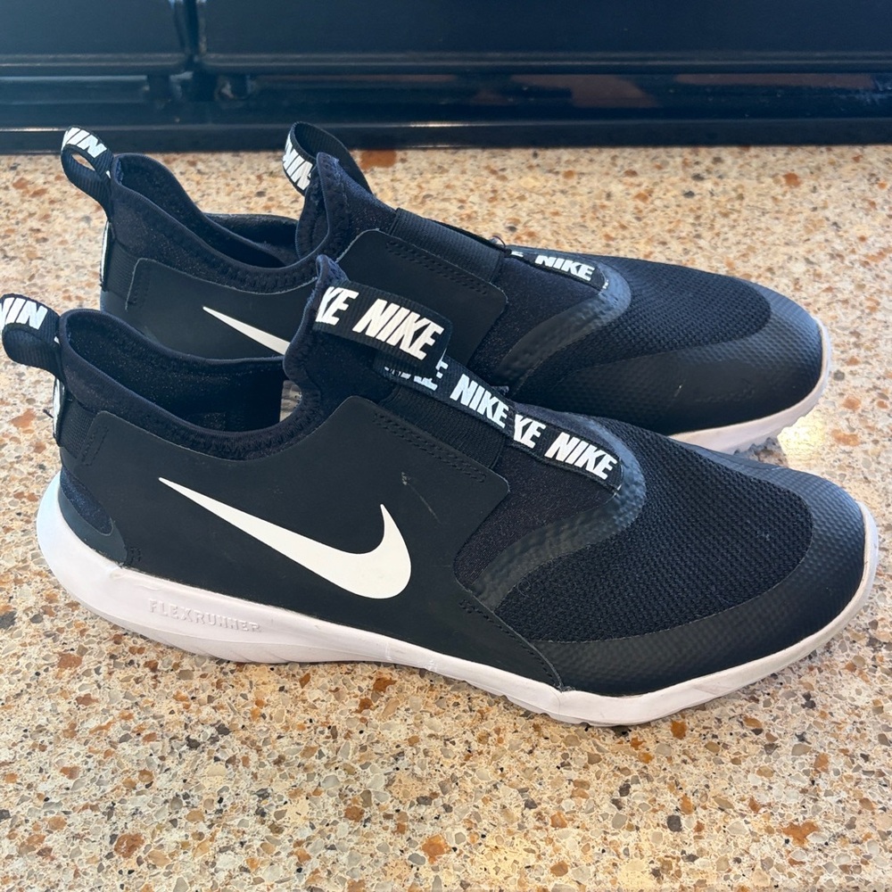 Nike Black and White Athletic Slip-Ons